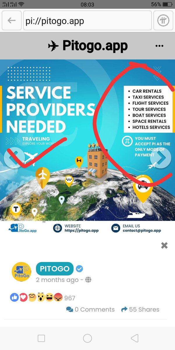 Edwinpal125468's tweet photo. Help travel with Pi payments be used in your own country. Offer your services via Pitogo app through the Pi Browser!
#PitoGo #PiNetwork #Pipayments #Pitravel #PiServices https://t.co/OVL4KSXAA6