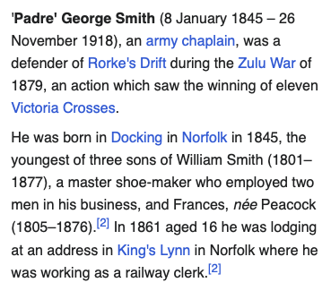 s_decatur's tweet photo. One of the most colorful heroes of the Battle of Rorke's Drift was Chaplin George Smith. Yet Smith's story appears nowhere in the classic 1964 film "Zulu." A look Smith's story, along with some of the other ... interesting ... choices made by the filmmakers.🧵 https://t.co/87M7LRRSCM