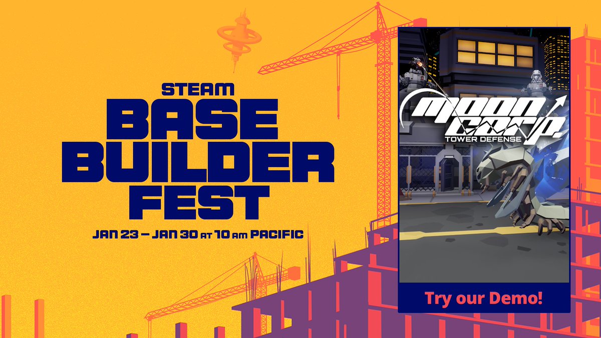 👋 Hi Base Builder fans! Welcome to Moon Corp. Tower Defense

🛡️⚔️ you will have to both defend your employees and your assets while also growing your company. 👷👷‍♀️

Download The Moon Corp. TD. Demo and add to your wish list on <a href="/Steam/">Steam</a>!
store.steampowered.com/app/1731090/Mo… ⬅

#BaseBuilderFest