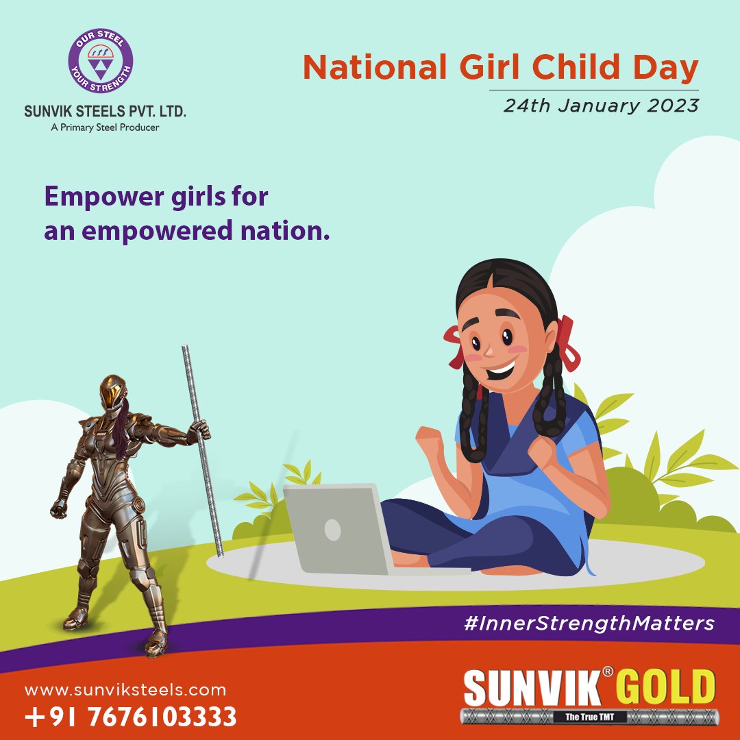 Sunvik_Steels's tweet photo. May this day be a celebration of the strength, resilience, and potential of girls everywhere, and may it serve as a reminder of the importance of investing in and supporting the future leaders of tomorrow.
#sunvik #sunviksteels #nationalgirlchildday #girlchild #india https://t.co/958j9ocnDQ