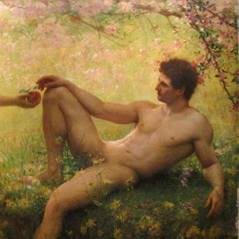 AcademiaAesthe1's tweet photo. Adam and Eve in Paradise by Gustave-Claude-Etienne Courtois (1852-1923). https://t.co/bEatelgpNj