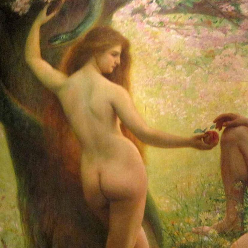 AcademiaAesthe1's tweet photo. Adam and Eve in Paradise by Gustave-Claude-Etienne Courtois (1852-1923). https://t.co/bEatelgpNj