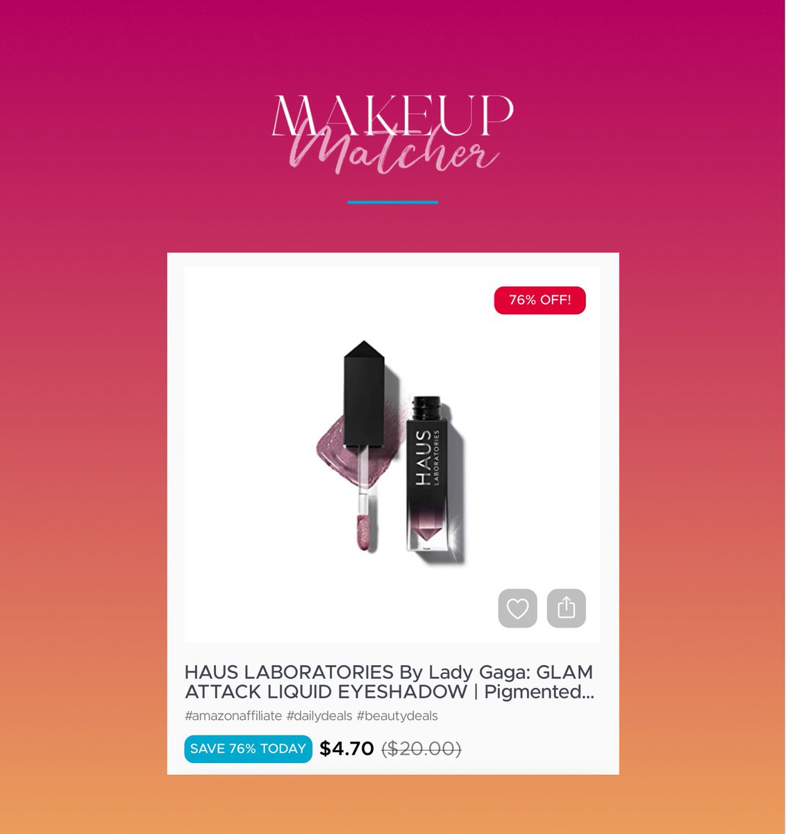 makeupmatcher's tweet photo. 76% OFF 😮‍💨LADY GAGA 🔥 DEAL 

https://t.co/ObsopHwnsT https://t.co/ViBnyWXq4r