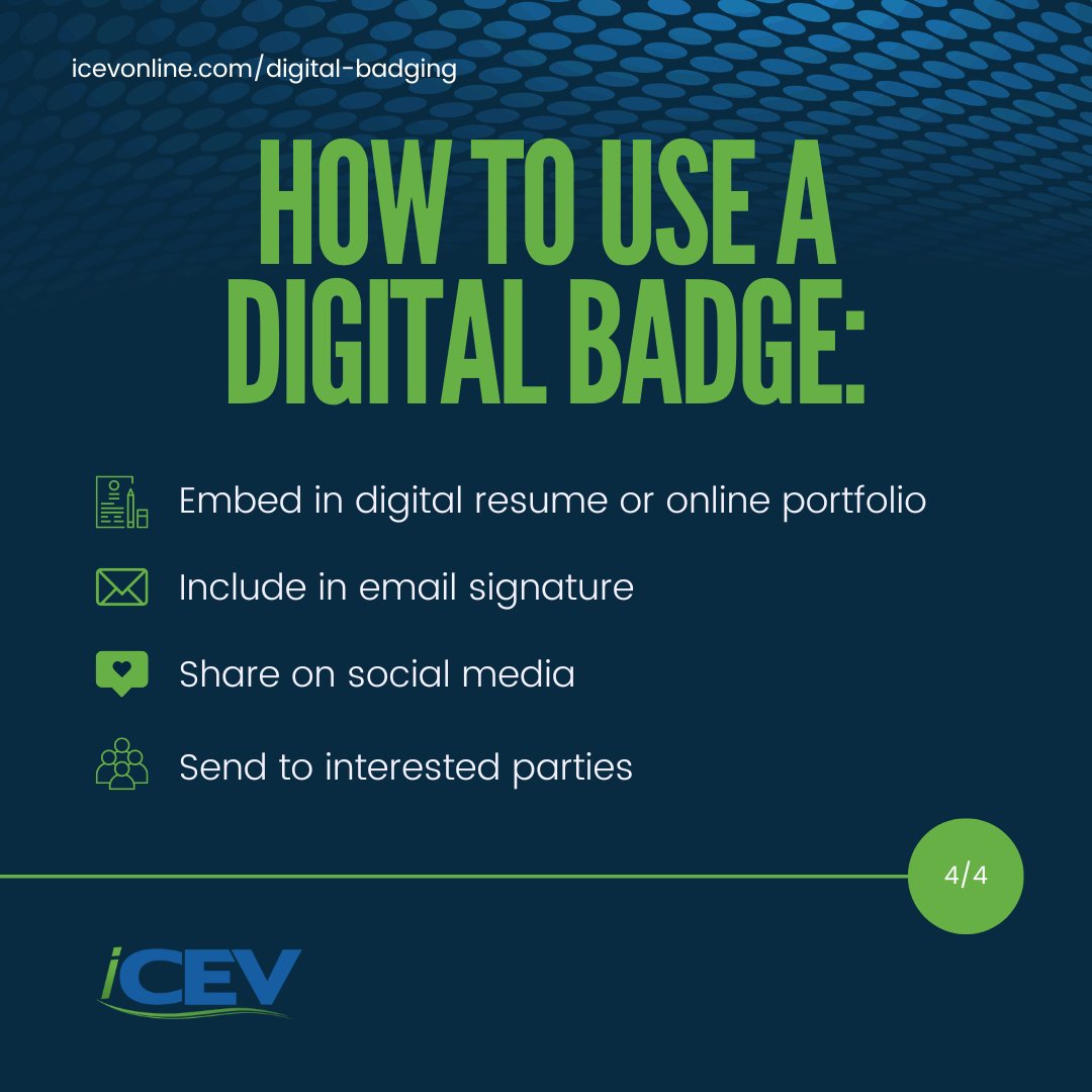 Start promoting your achievements with #DigitalBadging! To help #CTE educators showcase their expertise, iCEV has partnered with @credly to offer a modernized version of credentials with digital badging.

Learn how you can implement #DigitalBadges today at bit.ly/3wrussG