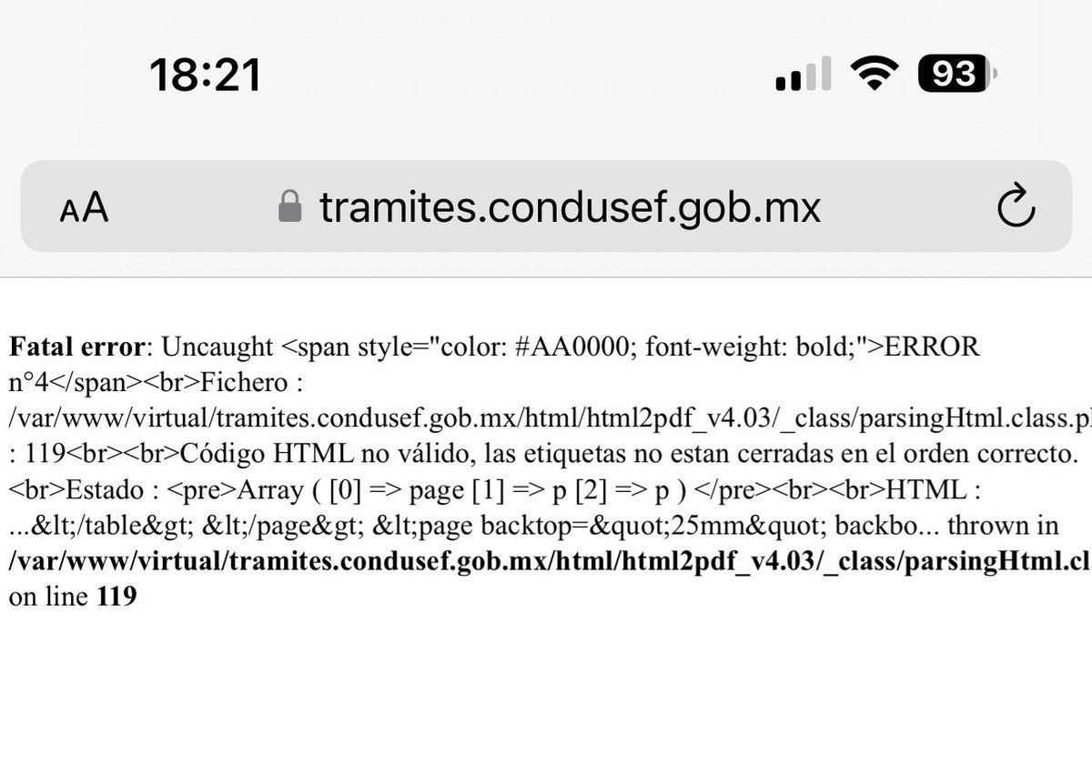 GibranAlc's tweet photo. @CondusefMX buenas tardes, al querer generar el formato de queja en su página muestra lo siguiente: https://t.co/Nhfp474pA2