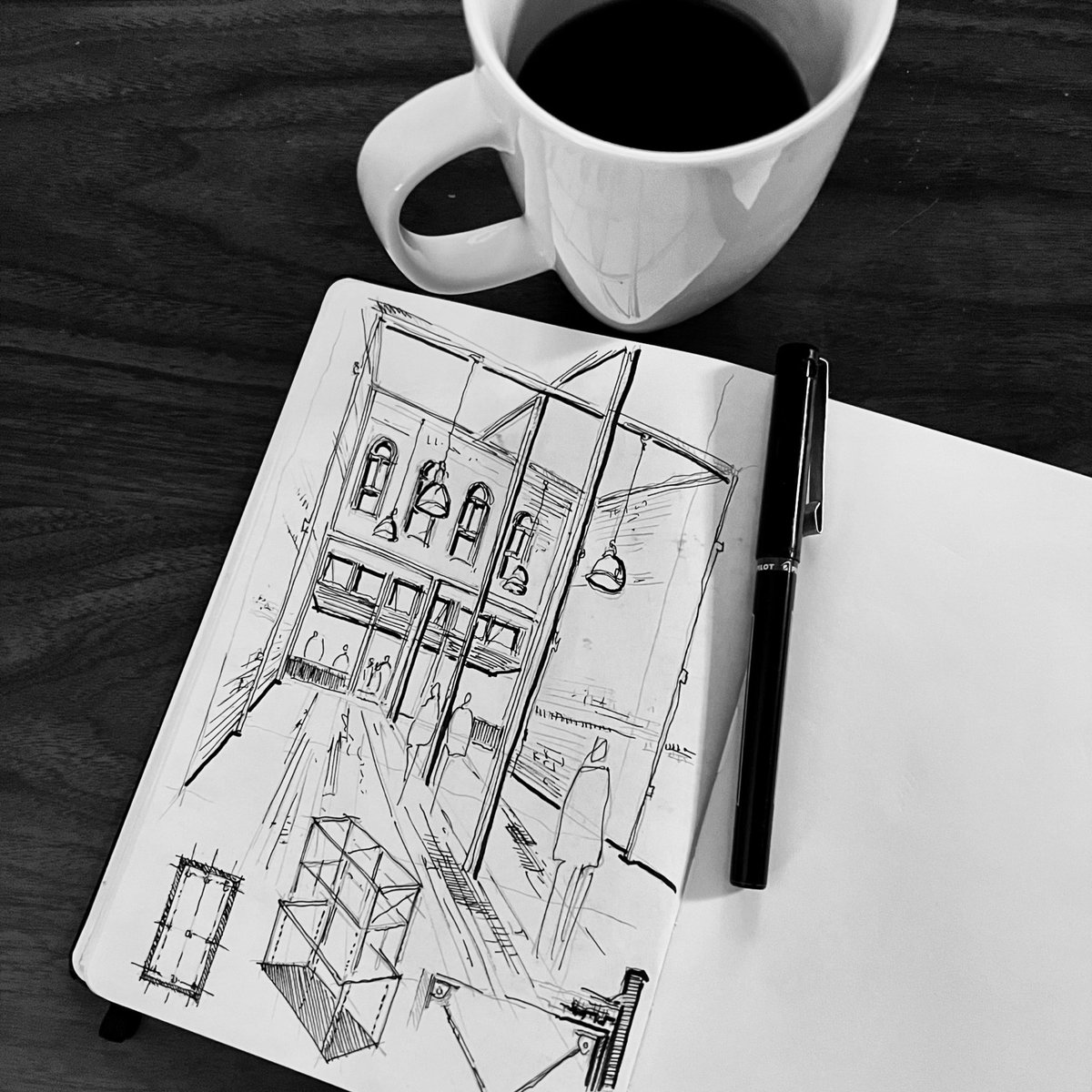 falloutstudio's tweet photo. 01.23.23 #coffeesketch ~
.
#buildinginsideabuilding #skeleton #historicpreservation #art #conceptdesign #architecture #material #texture #figurefield #inksketch #quicksketch #sketchbook #sketchaday #drawing #draweveryday #happylunarnewyear https://t.co/k90ROHT690