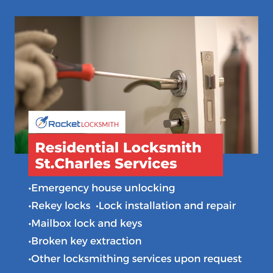 RLocksmithStC's tweet image. We've got you covered if you need key replacements, emergency access, or other locksmith services. 

Here is a look at the variety of services we offer to St. Charles homes.

#houselocks #locksmith #lockout #safety #security #home #locksmithskills #lockeddown #homesafety