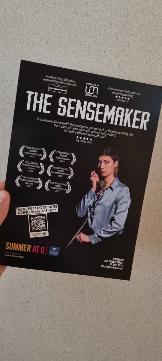 WomansMove's tweet photo. Auckland if you see this flyer scan it 😍
NEW ZEALAND PREMIERE SOON AT THE @QTheatre ! #SummerAtQ https://t.co/PgRImzCDSZ