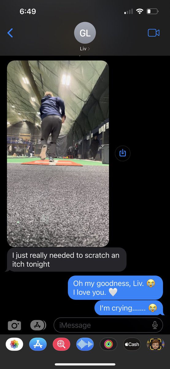 CoachLauraNorth's tweet photo. When your All-American Pitcher and one of many favs sends you a video out of the blue…… 
Take me back! Thanks for thinking of me, @OGoodale I miss you! 
How does it feel with a 💍? https://t.co/QW3IaAiSQw