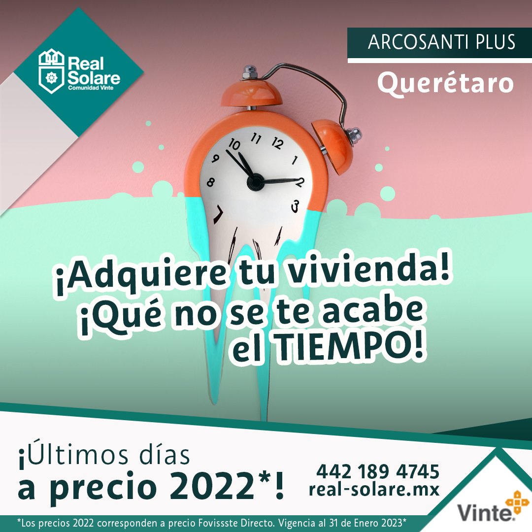 real_solare's tweet photo. ¡Qué no se te acabe el tiempo!😱⏰
¡Aprovecha esta super oportunidad! 🤩
últimos días para adquirir tu vivienda a Precios 2022*
Vigencia al 31 de enero del 2023*
Llámanos: 442 189 4745
conoce todos nuestros modelos:
https://t.co/W00V6Domda https://t.co/uEVvQkJ09q