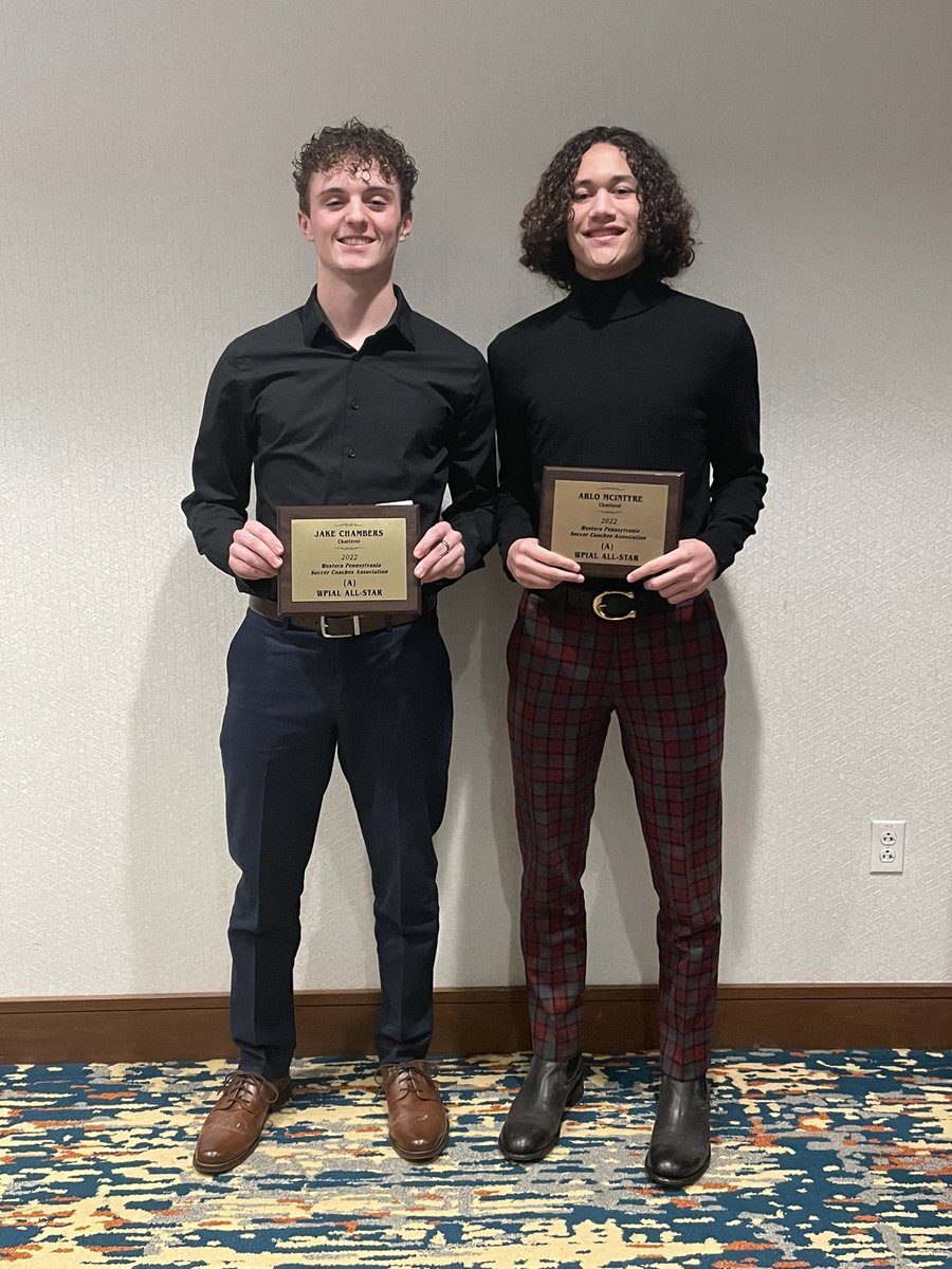 Our boys were recognized tonight by the <a href="/WPSCA_/">Western Pennsylvania Soccer Coaches Association</a> for <a href="/wpial7/">WPIAL</a> All Section/All Star. 

Pictured: @ArloMac17 and <a href="/Jake8Chambers/">Jacob Chambers</a> 

Missing from photo: <a href="/BryceLarge16/">Bryce Large</a> 

<a href="/MVI_sports/">MVI Sports</a> 
<a href="/pghsoccernow/">Pittsburgh Soccer Now</a>
<a href="/AthleticsCasd/">CASD Athletics</a>