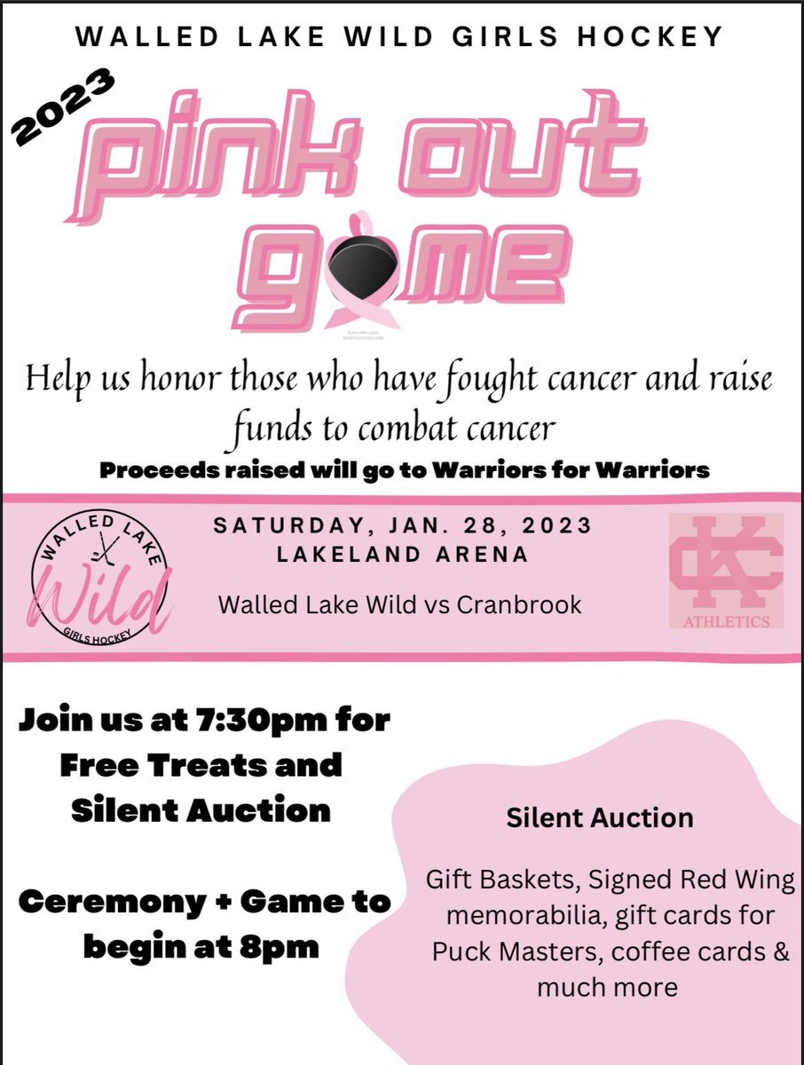 WLWestern Athletics (@wlwathletics) on Twitter photo Come out and support the <a href="/WalledLakeWild/">Walled Lake Wild</a> Girls’ Hockey Team this weekend at their Pink Out game! 💕💕 <a href="/WLW_W4W/">Warriors 4 Warriors</a> <a href="/WalledLkSchools/">Walled Lake Schools</a> <a href="/WLWWARRIORS/">Walled Lake Western</a> <a href="/ahhamka/">Ali Hamka</a> <a href="/sdibartap/">Sara Facemyer</a> Come out and support the <a href="/WalledLakeWild/">Walled Lake Wild</a> Girls’ Hockey Team this weekend at their Pink Out game! 💕💕 <a href="/WLW_W4W/">Warriors 4 Warriors</a> <a href="/WalledLkSchools/">Walled Lake Schools</a> <a href="/WLWWARRIORS/">Walled Lake Western</a> <a href="/ahhamka/">Ali Hamka</a> <a href="/sdibartap/">Sara Facemyer</a>