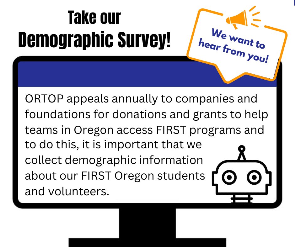 Do you participate in FIRST Oregon programs? Help us out by taking a moment to complete the following demographic survey: forms.gle/wav5STpoKpS56c…