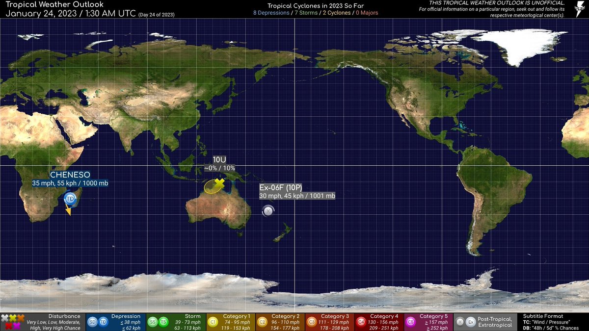 APGMeteorology's tweet photo. #TropicalWeather
#CHENESO has redeveloped into a tropical depression. It’s forecast to become a Category 1 cyclone at least.
#10U literally sees no changes in this outlook from my last outlook.
Ex-#06F (#10P)...bro why is it still going just dissipate already https://t.co/QlwEvlVKjQ