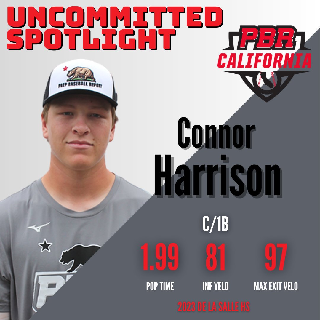 PREP BASEBALL CALIFORNIA (@prepbaseballca) on Twitter photo UNCOMMITTED SPOTLIGHT 🔦
👤: 2023 Connor “Bear” Harrison (<a href="/bearharrison32/">Bear Harrison</a>)
C/1B 6-3, 210 lbs
<a href="/DLSBaseball/">De La Salle Baseball</a>
Trosky National Team 2023
☑️ No. 23 catcher in CA c/o ’23
☑️ ’22 NorCal ProCase participant
Check out Connor’s player profile and more ⬇️
🔗: loom.ly/XPpvk8E UNCOMMITTED SPOTLIGHT 🔦
👤: 2023 Connor “Bear” Harrison (<a href="/bearharrison32/">Bear Harrison</a>)
C/1B 6-3, 210 lbs
<a href="/DLSBaseball/">De La Salle Baseball</a>
Trosky National Team 2023
☑️ No. 23 catcher in CA c/o ’23
☑️ ’22 NorCal ProCase participant
Check out Connor’s player profile and more ⬇️
🔗: loom.ly/XPpvk8E
