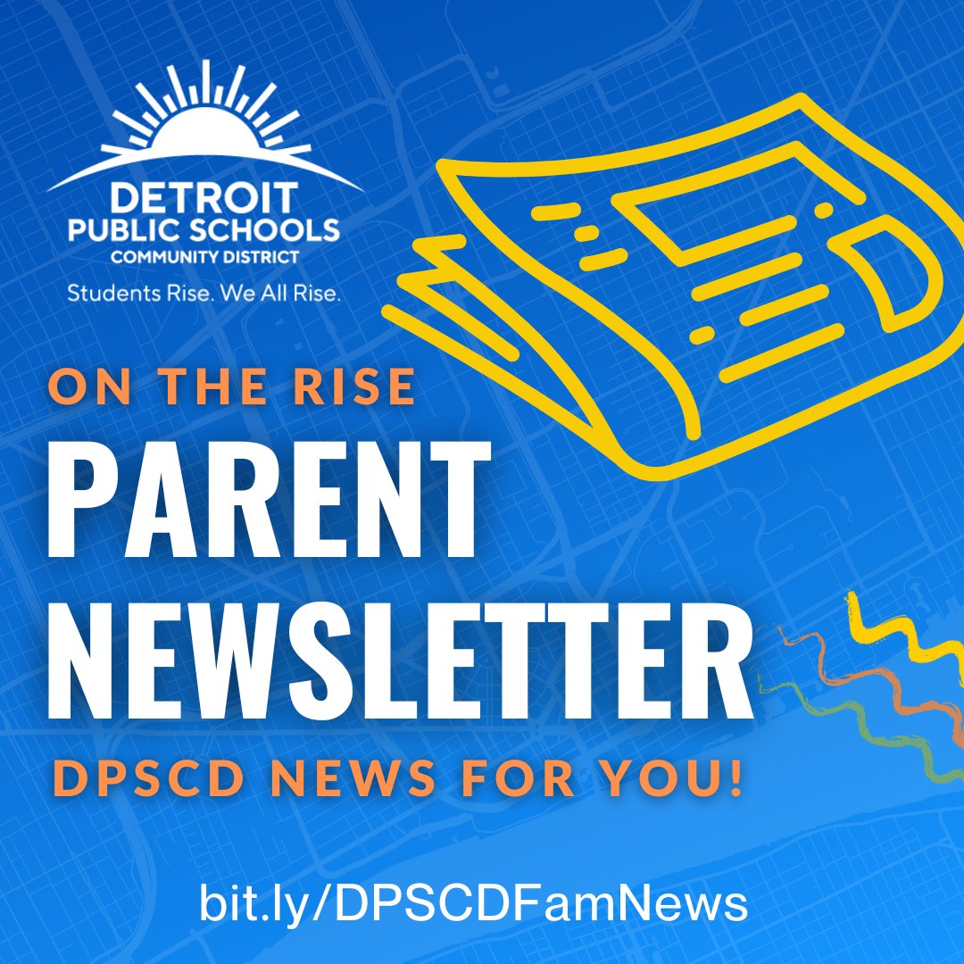 Check out our On the Rise Parent Newsletter this week January 23, 2023. You’ll find information on our new Board members as well as details on a special visit to one of our schools by members of the <a href="/tigers/">Detroit Tigers</a>  

Click here to read more: bit.ly/DPSCDFamNews #TheFutureIsRising
