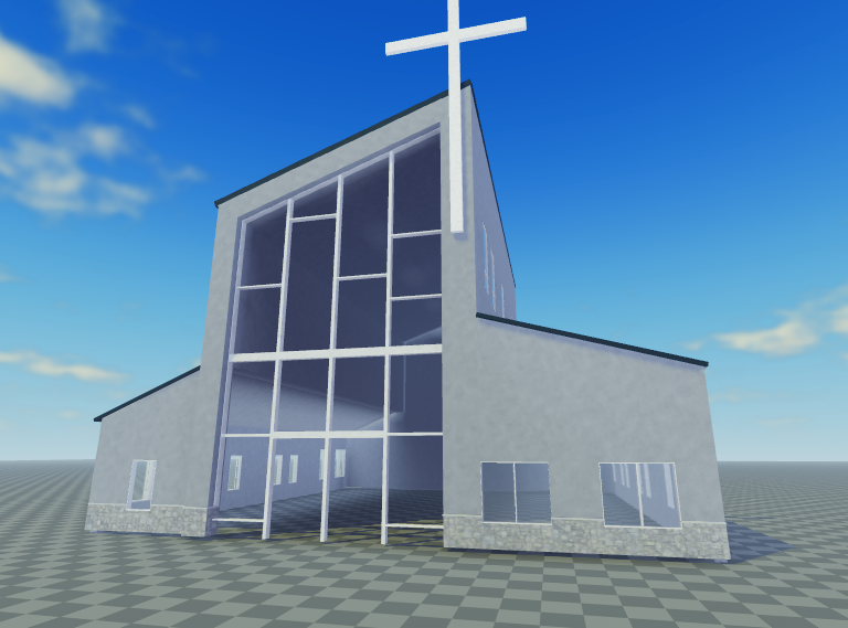 3cortz's tweet photo. Simple Church build that I made because I was bored maybe not my best build yet took me 20 mins #Roblox #RobloxDev #House #RobloxHouse #Cafe #RobloxCafe #RobloxBuilds #RobloxBuilder #Builds #Builder https://t.co/mpIefpbihV