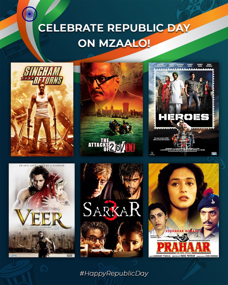Watch the stories of our heroes, on the 74th Republic Day! 
#HappyRepublicDay

Watch these movies  only on #Mzaalo today- share.mzaalo.com/mobile-approval

#UnlimitedEntertainment #Rewards #FreeEntertainment #RepublicDay #Movies #FreedomFighter