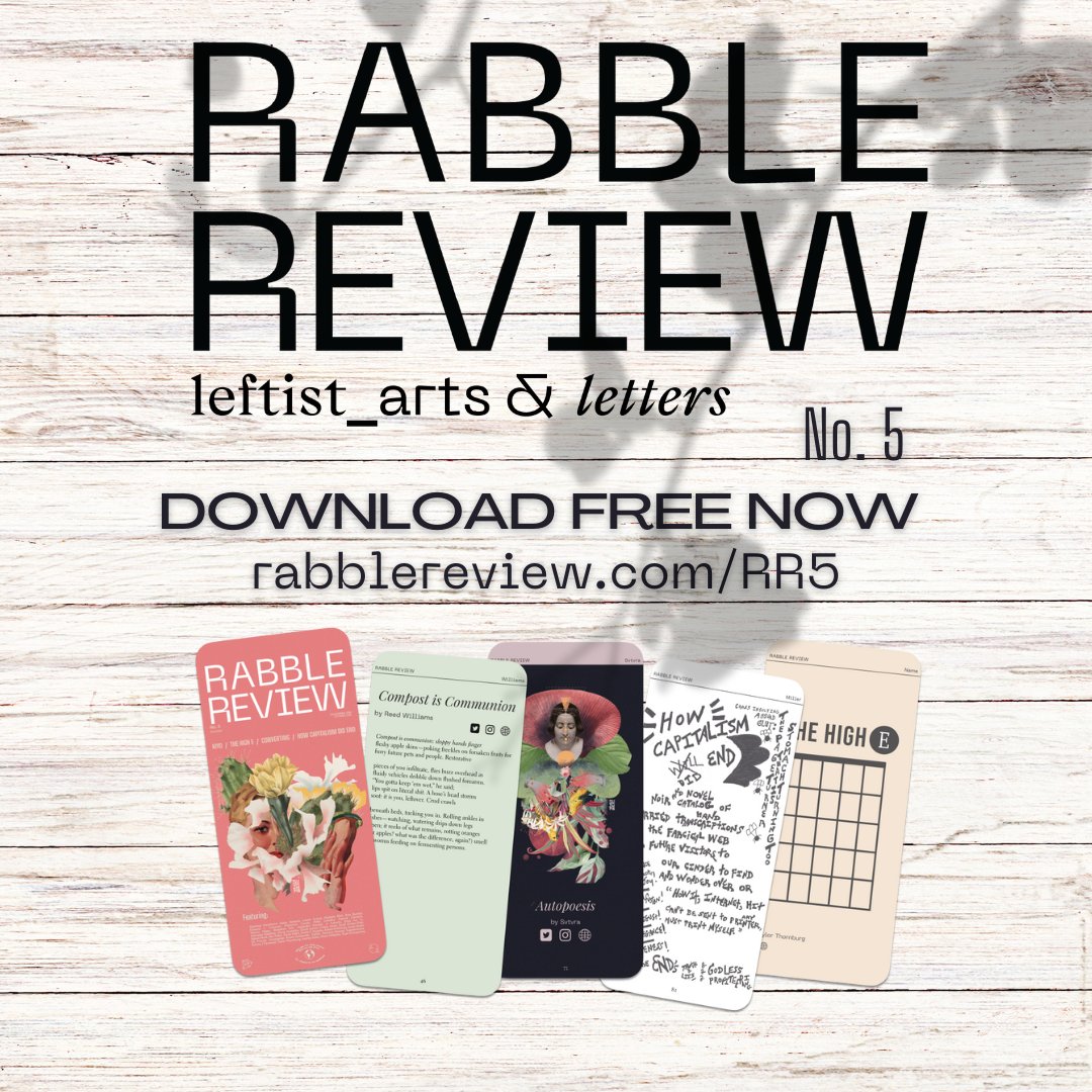 RR No. 5 is finally out! Take a look and enjoy our 'pink issue,' exploring human connection, our need of it, its loss, and its rediscovery.

Discover it all for FREE!
rabblereview.gumroad.com/l/RR5