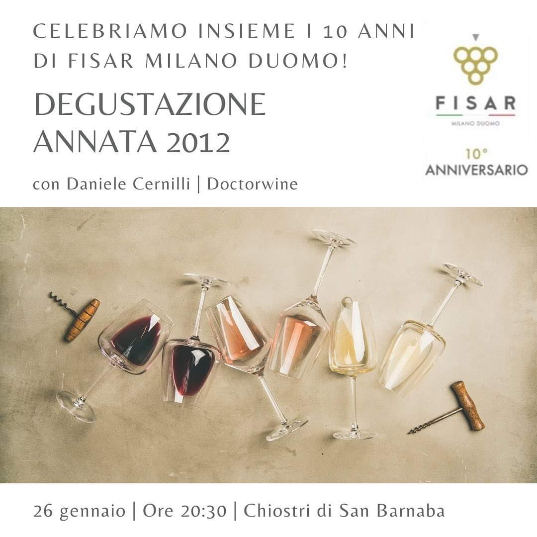 #crunadelago 2012
#falanghina #campiflegrei 
Un appuntamento da non perdere se siete a #Milano! In degustazione ci sarà anche il nostro Cruna DeLago 2012 in occasione del decennale Delegazione <a href="/FISARMilanoDuom/">FISAR Milano Duomo</a> con <a href="/DoctorWine1/">DoctorWine | Daniele Cernilli</a>  by Daniele Cernilli!