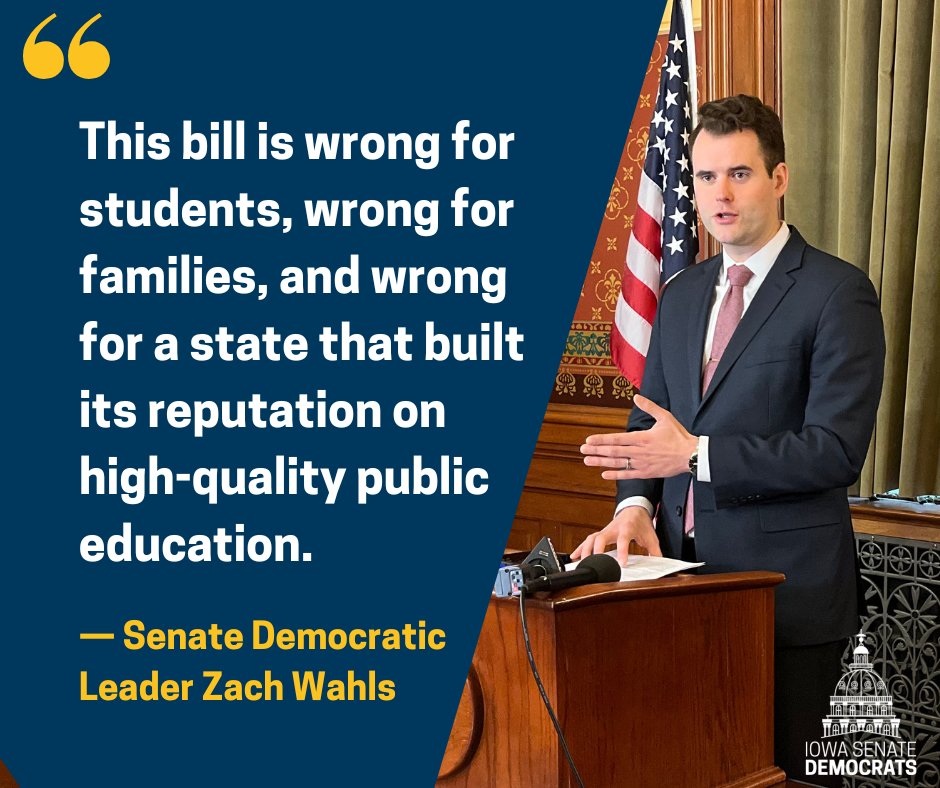 Iowa Senate Democrats (@iowasenate) on Twitter photo Senator <a href="/ZachWahls/">Zach Wahls</a> calls the voucher bill what it is: a scam that harms public education in Iowa.
Read Senate Democratsā full statement on the passage of the school voucher bill: senate.iowa.gov/democrats/?p=3ā¦
#ialegis Senator <a href="/ZachWahls/">Zach Wahls</a> calls the voucher bill what it is: a scam that harms public education in Iowa.
Read Senate Democratsā full statement on the passage of the school voucher bill: senate.iowa.gov/democrats/?p=3ā¦
#ialegis