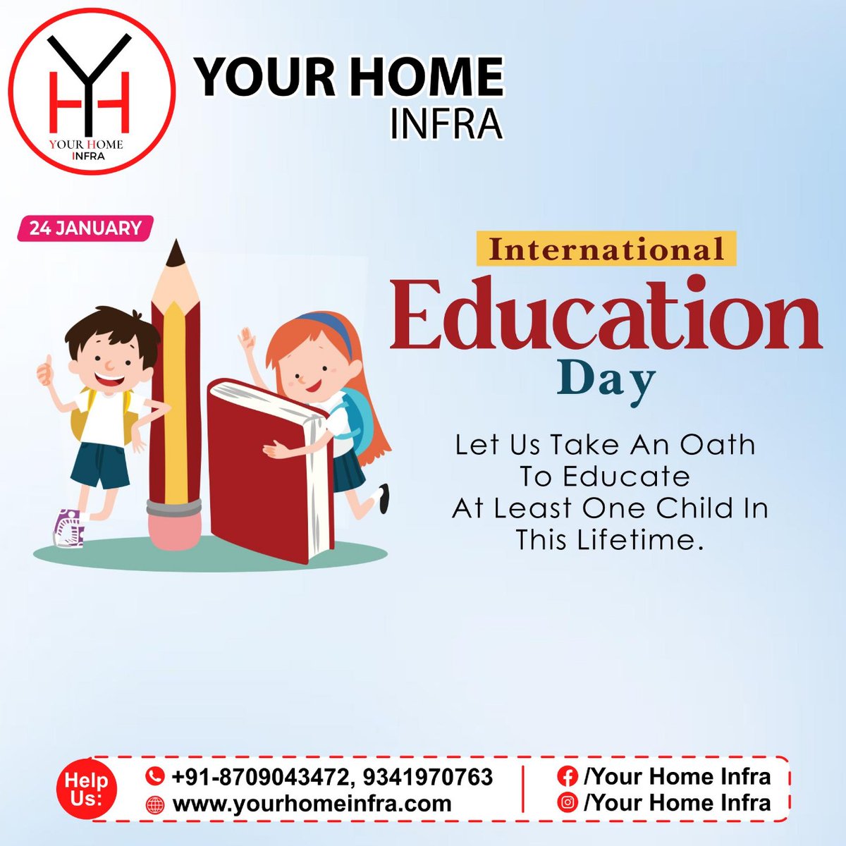 urHomeInfra's tweet photo. Let us take an oath to educate at least one child in this lifetime #Internationaldayofeducation #24January
#interiordesign #interiordesigner #furnituredesign #homeinterior #homefurnishing #architecture #constructionindustry #constructionservices #bhagalpur #yourhomeinfra https://t.co/ZITNtqnBTe