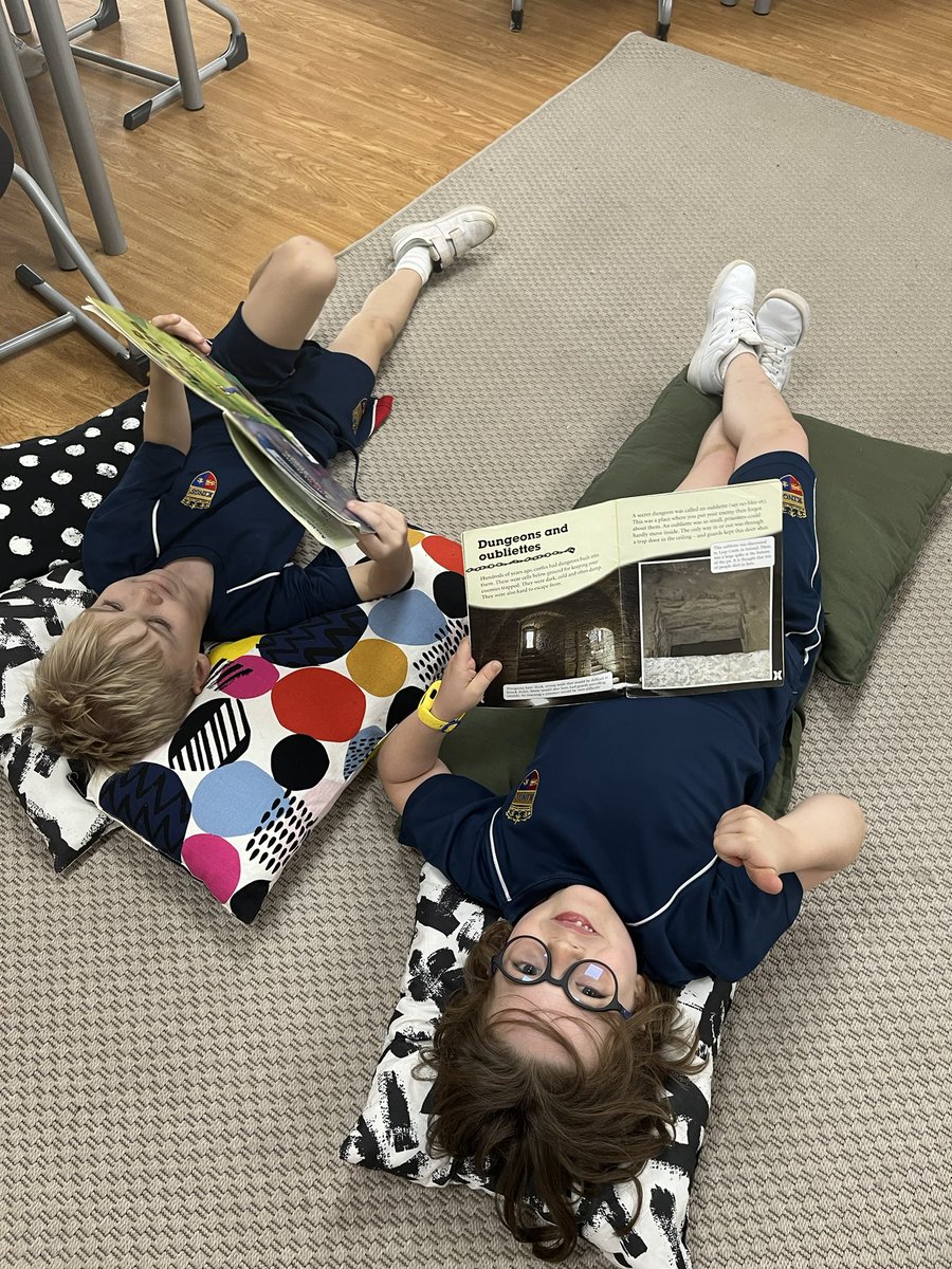 The Monday struggle was real yesterday so we took some time out for reading for pleasure. 

These two took our comfortable reading to a new level 📖 I love seeing the whole class get more and more excited with reading this year 📖