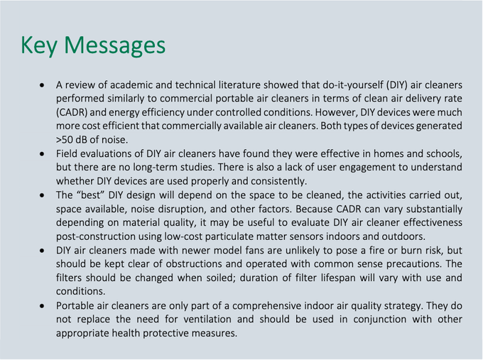 smbilodeau's tweet photo. Awesome document just published by Angela Eykelbosh, via @ncceh: Do-it-yourself (DIY) air cleaners: Evidence on effectiveness and considerations for safe operation
👉DIY units are a "safe &amp; effective alternative to more expensive commercial portable air cleaners"
#DavosSafe https://t.co/QpR9uVPStg
