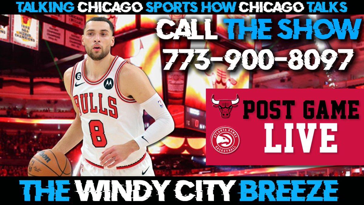 bullspodcast's tweet photo. The Windy City Breeze post-game show is live, with @marcuscouch right after the game! Watch now and call in at 773-900-8097 to join the discussion: https://t.co/9Q4NULEufZ #BullsNation #ChicagoBulls https://t.co/AwR7lEqeNn