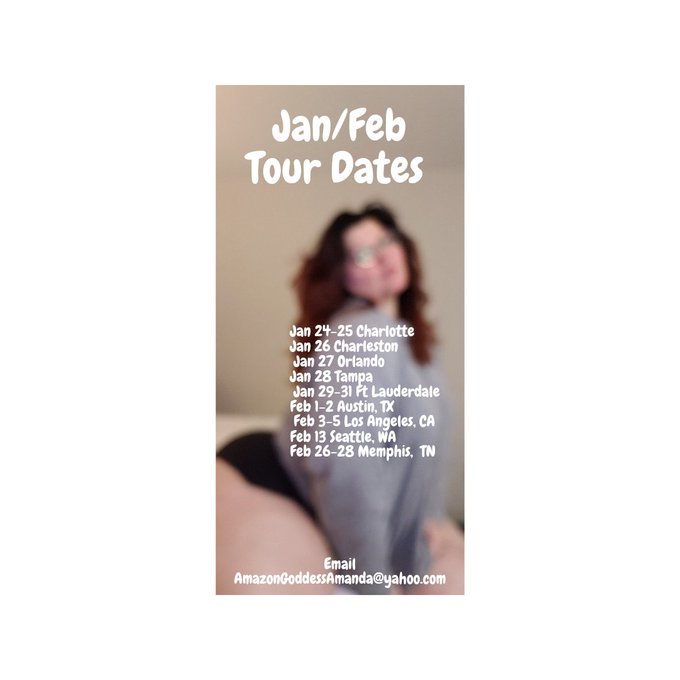 Jan/ Feb tour dates...as I finish out Jan on tour with @KOQueenGia, I've added a couple extra stops (just<a href="/tag/footfetish"class="tags"><span>#footfetish</span></a><a href="/tag/thickthighs"class="tags"><span>#thickthighs</span></a><a href="/tag/crushing"class="tags"><span>#crushing</span></a><a href="/tag/sessiongirls"class="tags"><span>#sessiongirls</span></a>