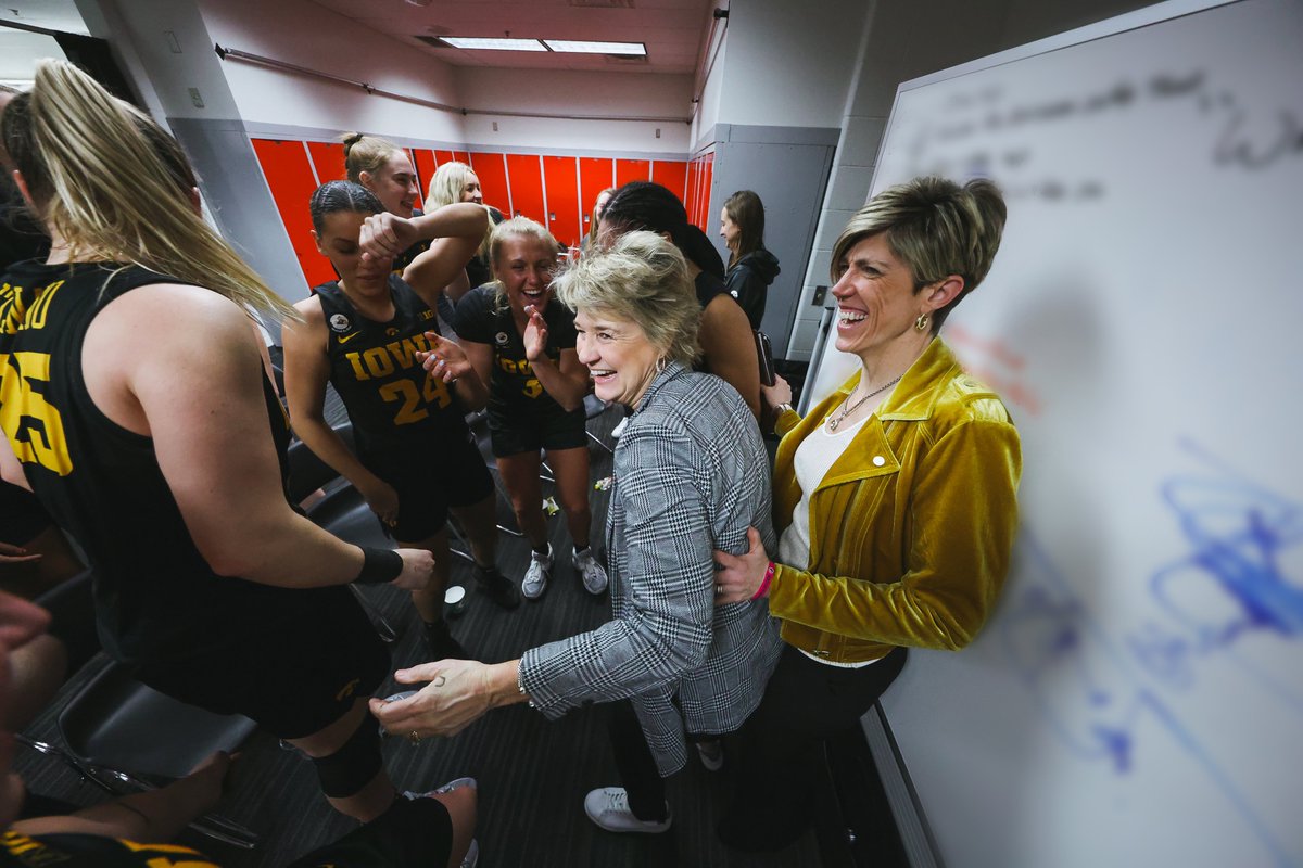 IowaWBB's tweet photo. All smiles for the highest-ranked win in program history ‼

#Hawkeyes https://t.co/fdbP8IKQjL