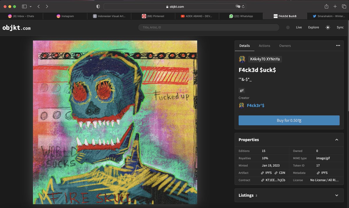 hey guys, i just found someone was copy minted my work, if you guys know how to report this from OBJKT, please help me know....
objkt.com/asset/KT1EEfYR…
