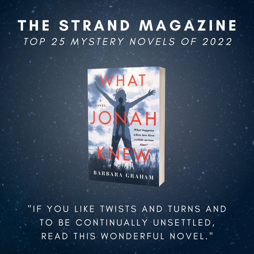 #WhatJonahKnew is 1 of the Top 25 Mystery Novels of 2022 according to <a href="/StrandMag/">The Strand Magazine</a>!

"If you like twists and turns and to be continually unsettled read this wonderful novel. The only question I have now is, when will it be made into a major Hollywood film?"

strandmag.com/top-25-mystery…