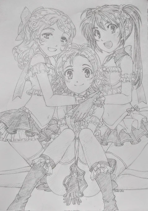 女の子アイドル✨
#アナログ #イラスト #落書き #女の子 #アイドル 