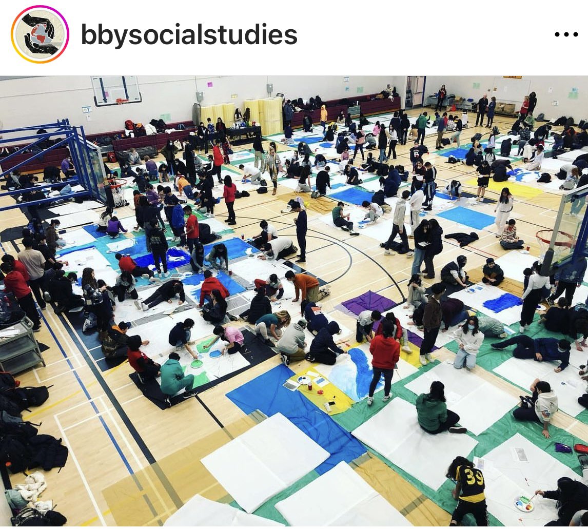 Our grade 8’s participating in an indigenous focused map activity today.  A big thank you to the socials department, indigenous leadership, and the leadership class for facilitating and leading this morning’s activity.