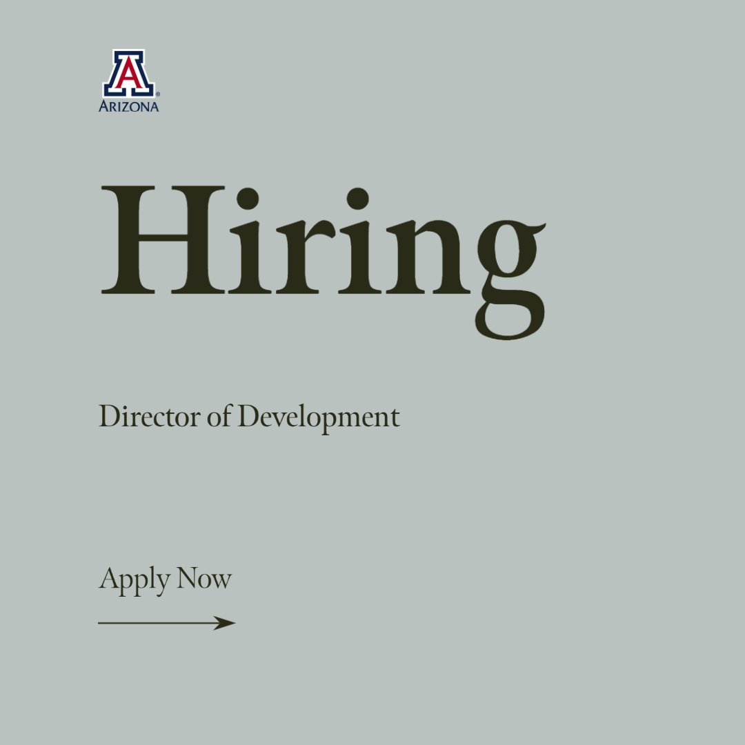 Join the @UArizonaCAST team as our Director of Development. You'll have the opportunity to impact our success by building relationships with donors and supporting our philanthropic goals. lnkd.in/gGxxh7Wr #uofa #fundraising #fundraisingjobs #philanthropy #philanthropyjobs