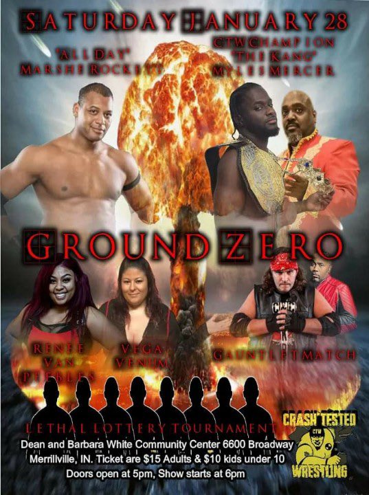 crash_tested2's tweet photo. Hey Merriville, Indiana come out and witness history.!!! #CTW #groundzero @WarriorWrstlng https://t.co/6CF14m6Bmo
