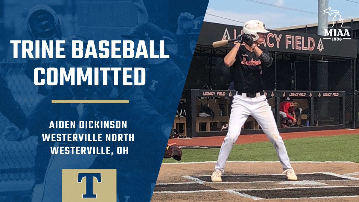 Aiden Dickinson (@aidendickinson9) on Twitter photo I am excited to announce that I will be continuing my academic and baseball career at Trine University! Thank you to my family, coaches, teammates, and friends for helping me along the way. Go Thunder!βοΈ <a href="/TrineBaseball/">Trine Baseball</a> I am excited to announce that I will be continuing my academic and baseball career at Trine University! Thank you to my family, coaches, teammates, and friends for helping me along the way. Go Thunder!βοΈ <a href="/TrineBaseball/">Trine Baseball</a>