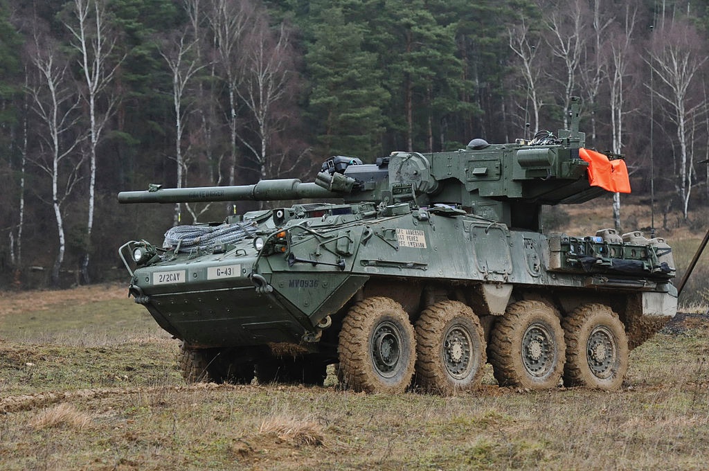 M1128. One of the things Ukraine needs. U.S. said we are sending Strykers but never said if it would be the mobile gun  variant. Seeing as how we retired these this would be a lower fuel consuming alternative to M1As.