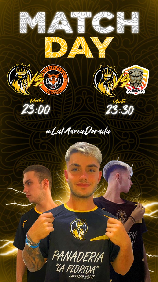 realteamgg's tweet photo. 🟡⚫¡¡HOY JUEGA REAL!! ⚫🟡

📆Fecha 5 
⏰23:00
🆚️ #SportivoTandil 

📆Fecha 6
⏰23:30
🆚️ @Aesma_Gaming 

🖥 📱REAL TEAM TV (youtube) 

#FIFA23 #LACPGaming
#LaMareaDorada 🟡⚫ https://t.co/3g2GRTG7CF