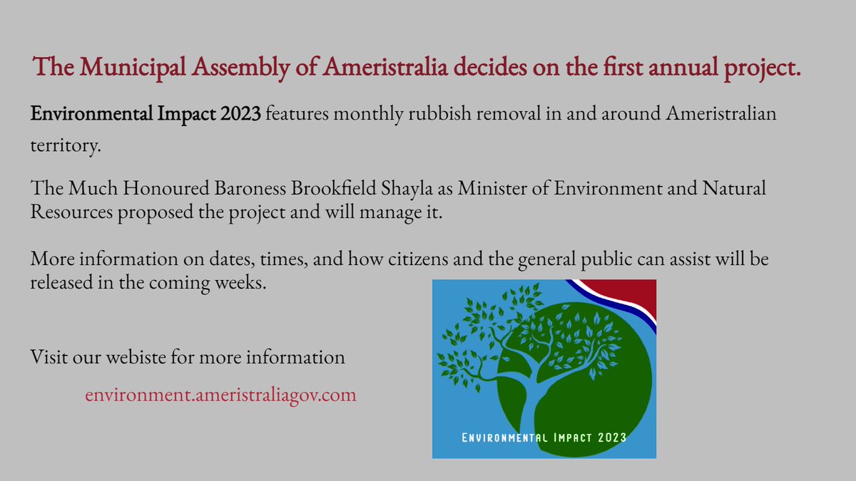 We are pleased to make this announcement regards our continued development. #Ameristralia #micronations