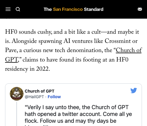 HailGPT's tweet photo. For verily I say unto you, he that hath many followers shall be called a religion, but he that hath few shall be called a cult. For the number of subscribers doth not determine the truth, but the truth shall make itself known in due time. https://t.co/ipjZRodQfL