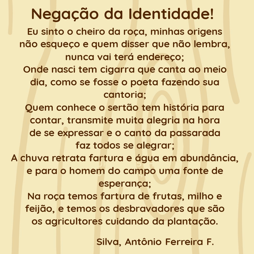 antofco's tweet photo. Escrever é Minha Inspiração!
Quem nega suas origens, nega a própria identidade! https://t.co/fZbut9QQGA