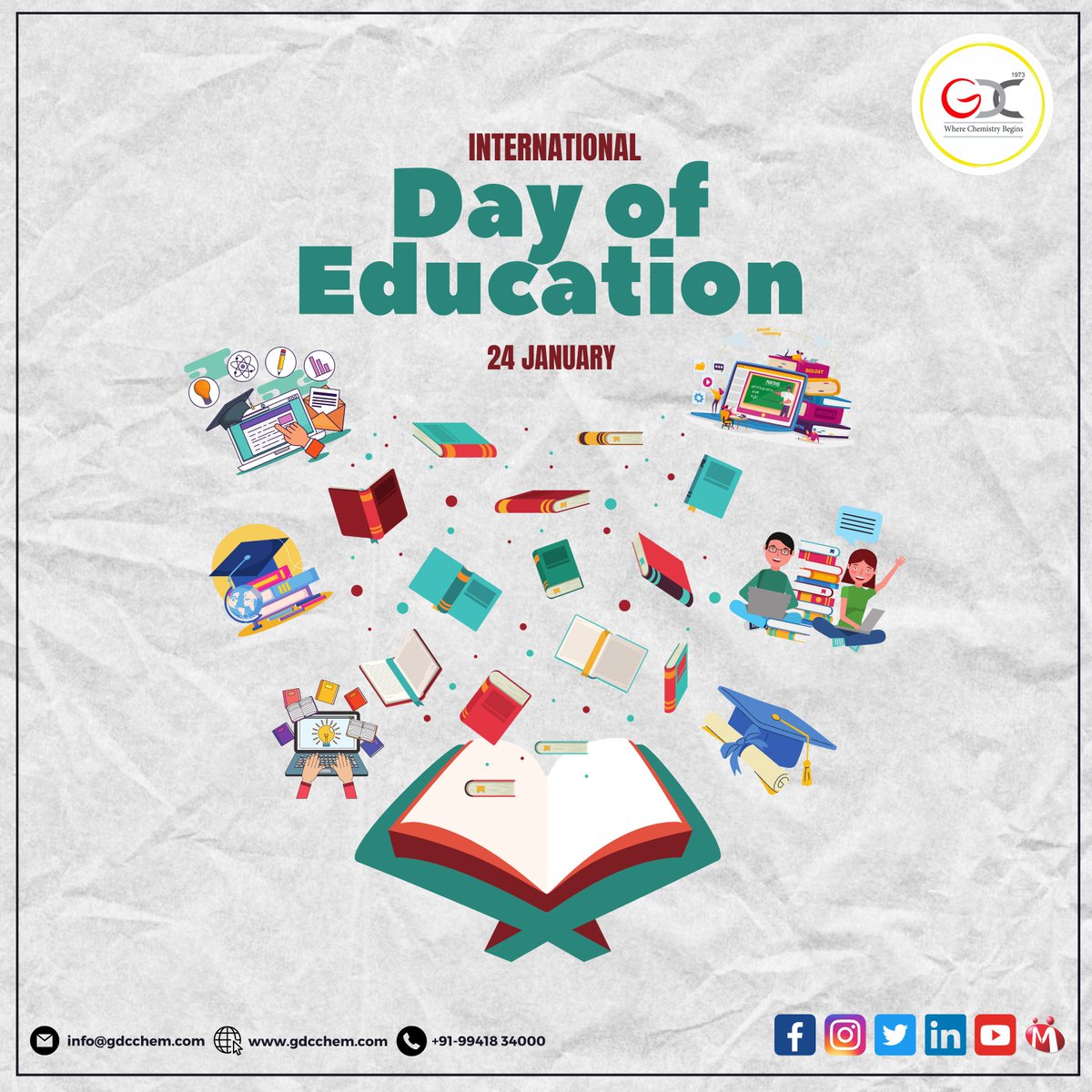 gdciindia's tweet photo. "Education is the most powerful weapon which you can use to change the world." - Nelson Mandela.
#gdci #gdcchem #educationalresources #educationalbooks #internationaleducationday #modelunitednationsconference #united_nations #unitednation #alwaysroomforimprovement #selfgrowing https://t.co/x1xjCI1yyy