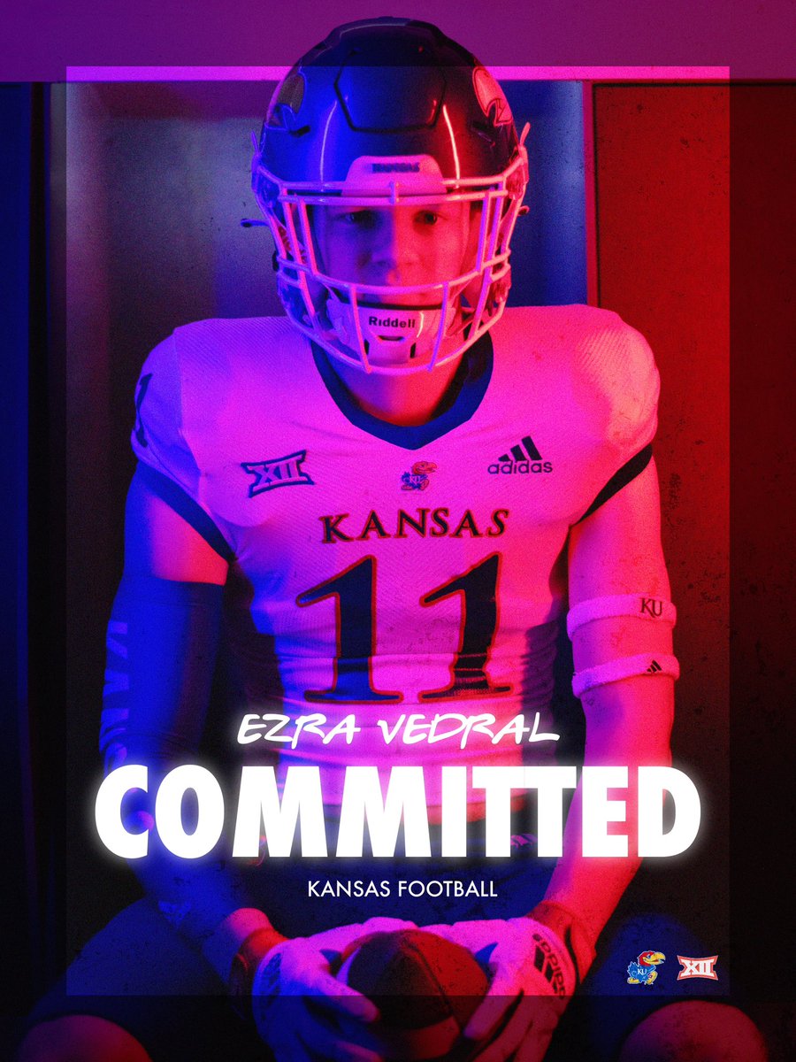 I’m extremely excited and blessed to announce that I am committed to Kansas University!! Thank you to everybody who helped me get here! #RockChalk 🔵🔴
@CoachLeipold @CoachSimps @CPFootball17