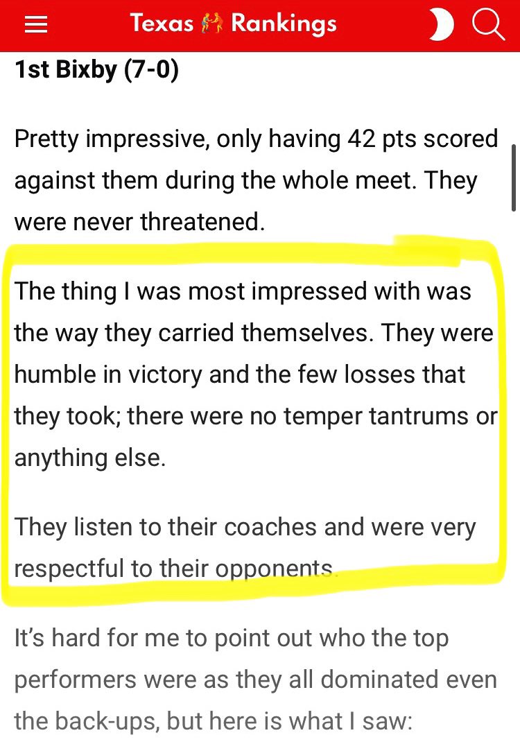 Proud coach reading this recap. We want to win at @Bixby_Wrestling but more importantly we want young men and women of character who do things the right way.

Thank you Greg Vogt for the kind words, much respect for @collegeparkwre1 as well. 🤝

#BixbyBuilt