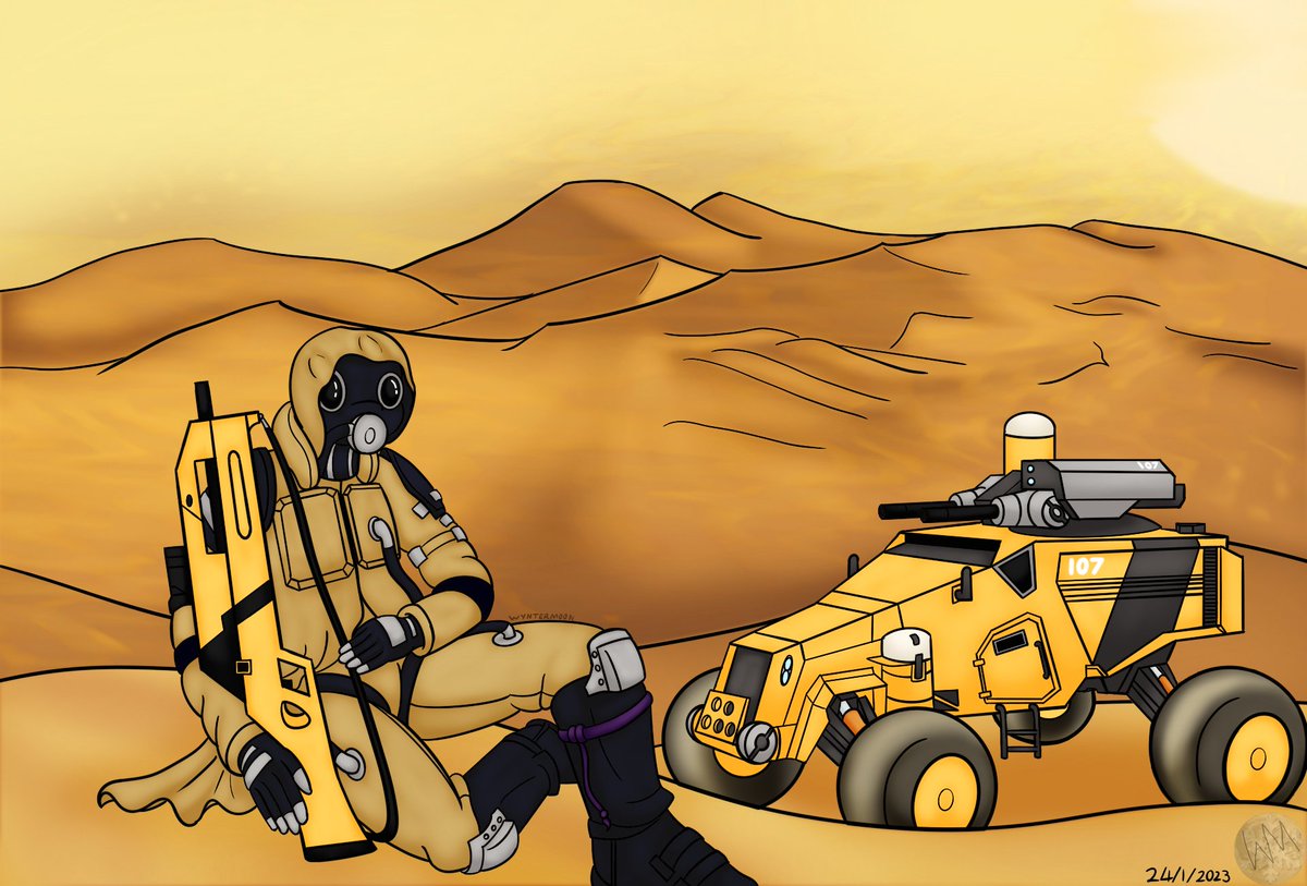 wyntermoonalt's tweet photo. I've been playing/ had played Homeworld Deserts of Kharak recently and I wanting to draw something based from it https://t.co/OM9qhyopaF