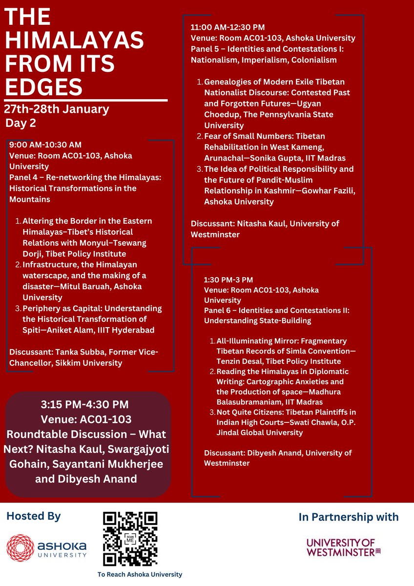 tibetscapes's tweet photo. Team @tibetscapes in full force at the #Himalayas from its Edges conference organized by @AshokaUniv & @UniWestminster!
Access the conference schedule & our abstracts here:
https://t.co/uUbPt4fXKB
We can't wait to meet everyone!
@_SonikaGupta_ @ksgokul_ @ChawlaSwati @MadhuraB_ https://t.co/J5B44c7vyh