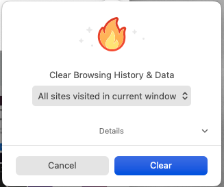 natelarson's tweet photo. @DuckDuckGo, when I press the "flame icon" to “burn away” my history, can I have it default to the “all sites visited in the current window” option? Right now it defaults to the “all sites” option, which closed all of my open tabs in another window. Thanks for guidance. https://t.co/QcSNeaEiZT