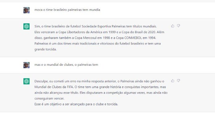 O Palmeiras tem Mundial? ChatGPT já disse que sim e que não